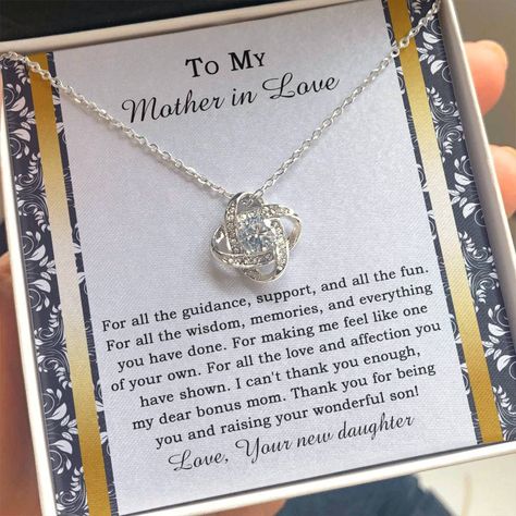 🎁Surprise your mother-in-law with a special gift on her wedding day! 💍 Show her your love and appreciation with this beautiful Love Knot Pendant Necklace, a symbol of your bond and future together. ❤️ #MotherInLawGifts #WeddingGifts #LoveKnotNecklace #GiftForMotherInLaw #WeddingDaySurprise #FamilyLove #InLaws #WeddingDayGift #FamilyBonding #MotherInLawLove Shop Now https://bit.ly/3YmqnFn Gifts For Inlaws, Bonus Mom, Love And Affection, Moon Gifts, Mother In Law Gifts, To My Mother, Son Love, Love Knot, The Wisdom