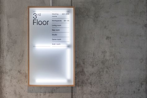 Wayfinding System / Vinted Office on Behance Floor Signage, Directory Signs, Signage Board, Wayfinding Signage Design, Wayfinding Signs, Sign System, Wayfinding Design, Wayfinding System, Signage System