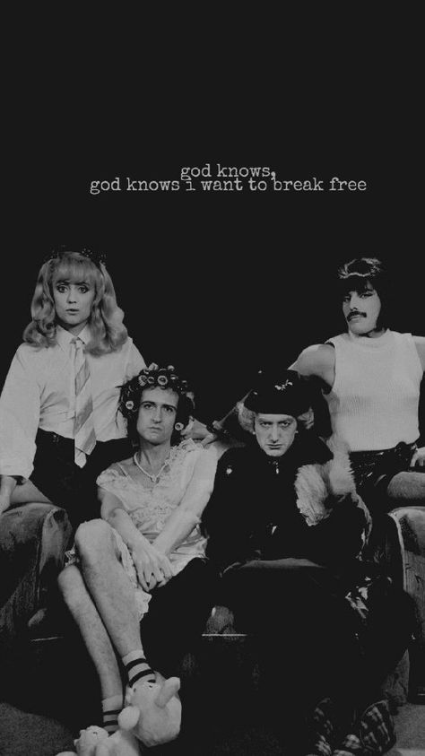 Queen in their “I Want To Break Free” outfits 😆 Queen Wallpapers, Queen Wallpaper, Queens Wallpaper, Queen Bohemian Rhapsody, Borhap Cast, Band Photography, Queen Aesthetic, Queen Photos, Freddy Mercury