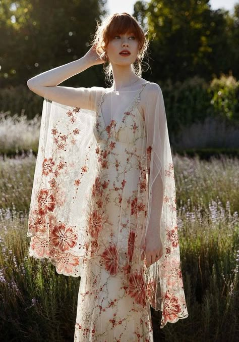 Boldly Boho: Embroidered Wedding dresses with Colourful Florals Colourful Embroidery, Mexican Wedding Dress, Embellished Wedding Dress, Embroidered Wedding Dress, Alternative Wedding Dresses, Floral Wedding Dress, Fashion Gowns, Embroidered Wedding, Wedding Dress Trends