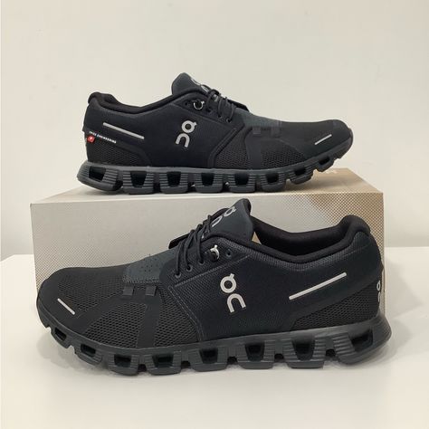 New With Box On Cloud Cloud 5 Running Athletic Comfort Black Sneaker Shoe Woman Size 10.5 On Cloud Shoes Black, Shoes On Cloud, Cloud Shoes, On Running Shoes, Purple Sneakers, On Clouds, White Sneakers Women, On Running, Black Running Shoes