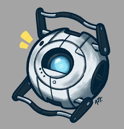 Portal Wheatley Fanart, Portal 2 Tattoo, Wheatley Portal Pfp, Portal 2 Wheatley Fanart, Wheatley Portal Fanart, Wheatley Fanart, Portal 2 Fanart, Portal 2 Art, Portals Fanart