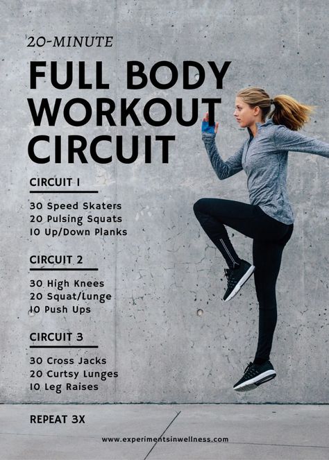 Quick At Home Full Body Circuit Workout Full Body Workout Circuit, Quick Workouts At Home, Fitness Printables, Quick Workout At Home, Quick Full Body Workout, Workouts Routines, Quick Full Body, 20 Min Workout, Workout Circuit