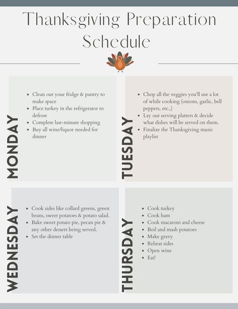 Get Dinner On The Table On Time With This Thanksgiving Prep Schedule | Life with Ryan Thanksgiving Dinner Planning, First Time Hosting Thanksgiving, Thanksgiving Oven Schedule, Thanksgiving Schedule Cooking, Thanksgiving Prep Timeline, Thanksgiving Schedule, Thanksgiving Cooking Schedule, Preparing Thanksgiving Dinner, Sweet Potato Pie Southern