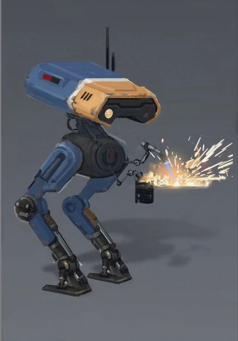 Small Droid Concept Art, Star Wars Robot Concept Art, Star Wars Droid Oc, Droid Concept Art, Star Wars Droids Concept Art, Cyberpunk Dnd, Star Wars Bounty Hunter, Fallen Order, Star Wars Decor