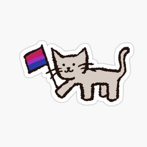 "bi cat pride flag" Sticker for Sale by sunlucky Cat Pride Flag, Bi Stickers, Pride Flag Sticker, Lgbt Sticker, Gay Sticker, Trans Pride Flag, Cats Art Drawing, Sticker Iphone, Trans Flag