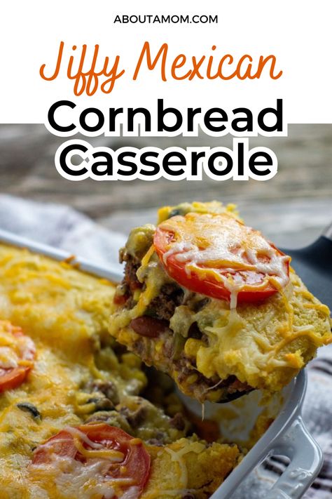 Jiffy Mix Casserole Recipe, Mexican Stuffed Cornbread, Taco Bake With Jiffy Cornbread, Stuffed Mexican Cornbread Jiffy, Jiffy Cornbread Dinner Recipes, Jiffy Hamburger Casserole, Jiffy Corn Bread Mexican Bake, Easy Mexican Cornbread Casserole, Loaded Mexican Cornbread