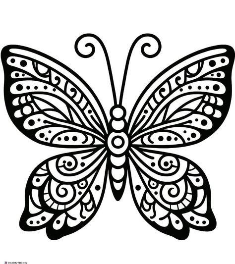 24 Butterfly Coloring Pages (Free Unique Printables) Zentangle Butterfly, Adult Coloring Pages Free Printable, Butterfly Coloring Pages, Butterfly Coloring, Stencil Decor, Butterfly Mandala, Coloring Pages Free Printable, Butterfly Printable, Free Adult Coloring Pages