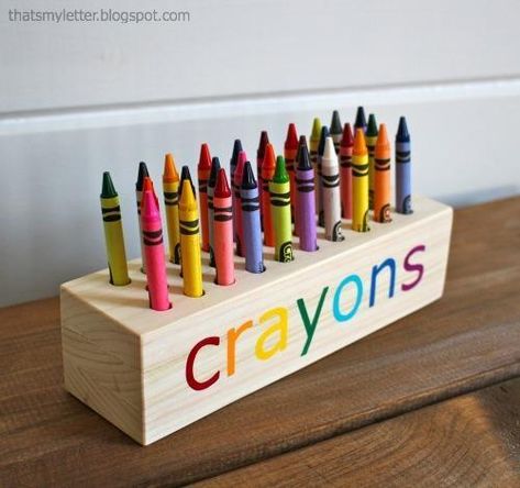 Kids Woodworking Projects, Diy Crayons, Wood Projects For Kids, Crayon Holder, Wood Projects For Beginners, Woodworking Projects For Kids, Wood Projects That Sell, Woodworking For Kids, Easy Wood Projects