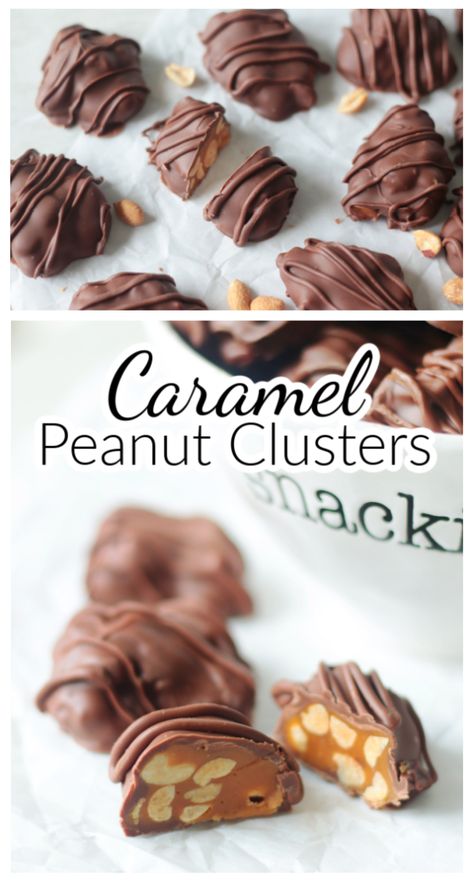 Carmel Chocolate Peanut Clusters, Caramel Chocolate Peanut Clusters, Chocolate Caramel Nut Clusters, Chocolate Covered Walnuts Clusters, Recipes Using Caramel Candy, Peanut Butter Chocolate Candy, Carmel Peanut Clusters Chocolate Covered, Chocolate Caramel Truffles, Caramel Truffles Easy