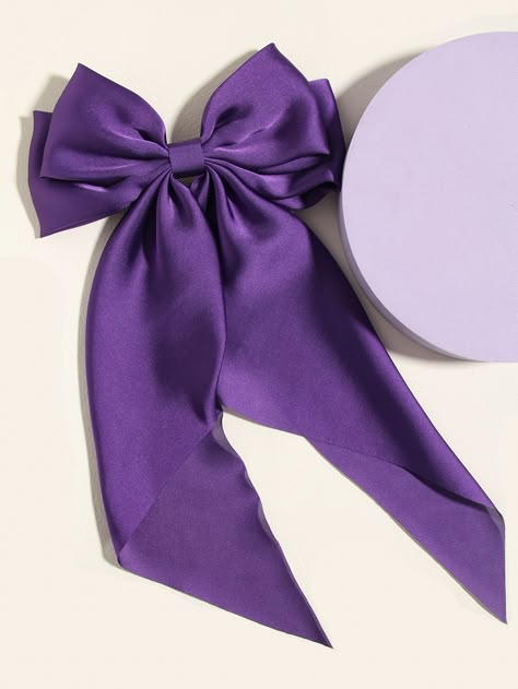 Purple Casual Collar  Polyester Plain French Clip Embellished   Women Accessories Violet Accessories, Purple Acssesories Aesthetic, Purple Hair Accessories, Purple Accessories Aesthetic, Purple Items, Purple Bow Aesthetic, Dark Purple Accessories, Purple Bows Aesthetic, Purple Bow