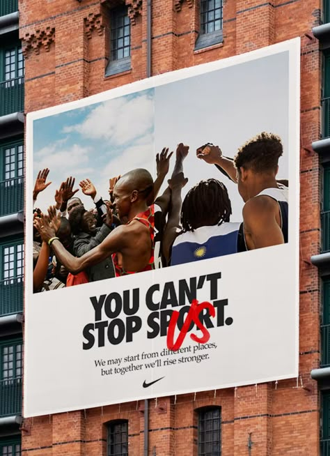 YOU CAN'T STOP SPORT. (US): CAMPAIGN ART DIRECTION, DESIGN, AND PRODUCTION. | Doubleday & Cartwright Campaign Art Direction, Advertising Art Direction, Campaign Ads Design, Nike Campaign Design, Art Direction Inspiration, Sport Campaign Advertising, Sport Advertising Design, Super Graphics Wall, Brand Campaign Creative Advertising