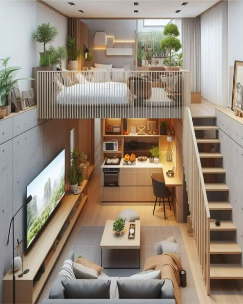 Small Loft Apartments, Loft House Design, Tiny House Interior Design, Tiny House Loft, Best Tiny House, Small Loft, Tiny House Inspiration, House Loft, Small Apartment Design