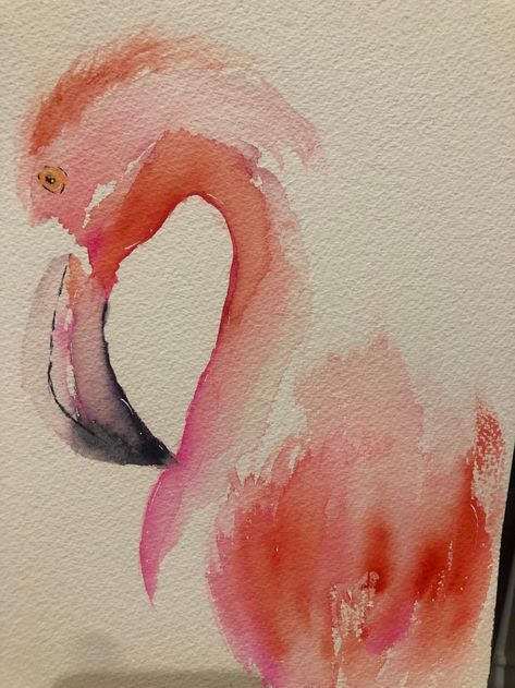 Painted Flamingo, Flamingo Watercolor, Learn Watercolor Painting, Bird Watercolor Paintings, Arches Watercolor Paper, Watercolor Paintings For Beginners, Diy Watercolor Painting, Flamingo Art, Original Watercolor Art