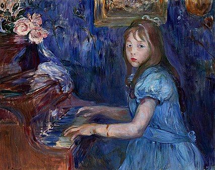 Berthe Morisot - Wikimedia Commons Piano Artwork, Julie Manet, Berthe Morisot, Mary Cassatt, Pierre Auguste, Camille Pissarro, Paul Cezanne, Edgar Degas, Pierre Auguste Renoir