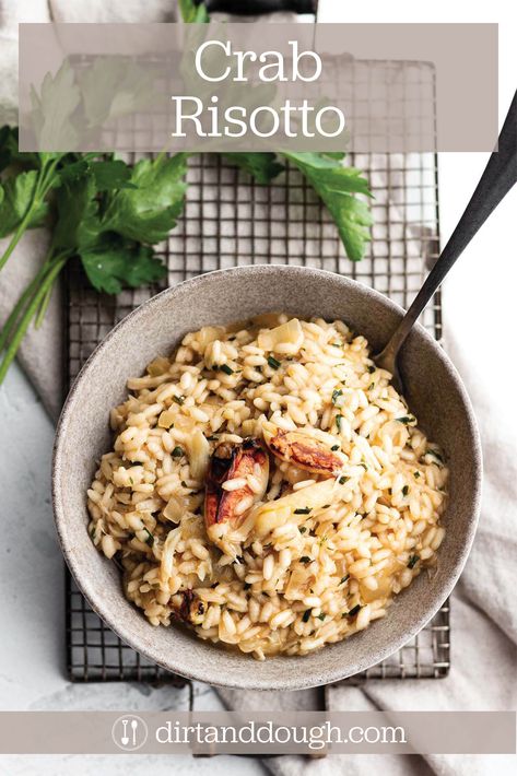 Lump Crab Dinner Recipes, Rice With Crab Meat, Crab Orzo Recipes, Crab Risotto Recipes, Crab Recipes Lump, Lump Crab Meat Recipes, Dungeness Crab Recipes, Crab Risotto, Best Risotto