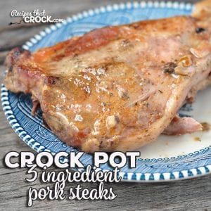 3 Ingredient Crock Pot Pork Steaks - Recipes That Crock! Smothered Pork Steaks Crock Pot, Crockpot Pork Steaks, Steaks Recipes, Curry Pork, Pork Crockpot, Pork Pot, Pork Steak Recipe, Crock Pot Pork, Pork Steaks