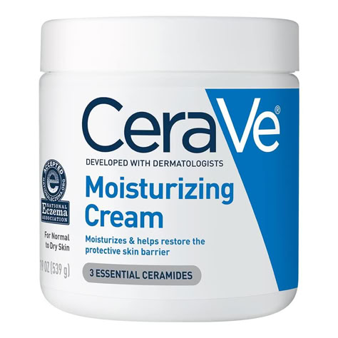 With hyaluronic acid, ceramides and MVE technology for 24 hour hydration. Rich, velvety texture that leaves skin feeling smooth, it is absorbed quickly for softened skin without greasy, sticky, feel. Cerave Moisturizer, Cerave Skincare, Face Moisturizer For Dry Skin, Hyaluronic Acid Moisturizer, Cerave Moisturizing Cream, Cream Body, Cream For Dry Skin, Skin Products, Moisturizing Cream