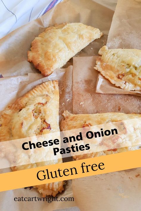 Gluten Free Pasties, Potato Pasties, Montana Recipes, Cheese And Onion Pasty, Pasty Recipe, Savoury Bread, Vegetarian Pie, Pasties Recipes, Rough Puff Pastry