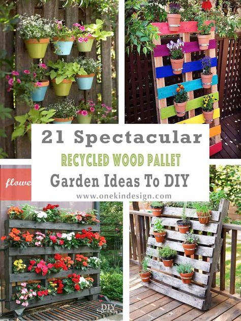 21 Spectacular Recycled Wood Pallet Garden Ideas To DIY Wood Pallet Garden Ideas, Pallet Garden Ideas Diy, Wood Pallet Garden, Pallet Garden Ideas, Pallet Garden Walls, Palette Garden, Vertical Pallet Garden, Herb Garden Pallet, Pallet Projects Garden