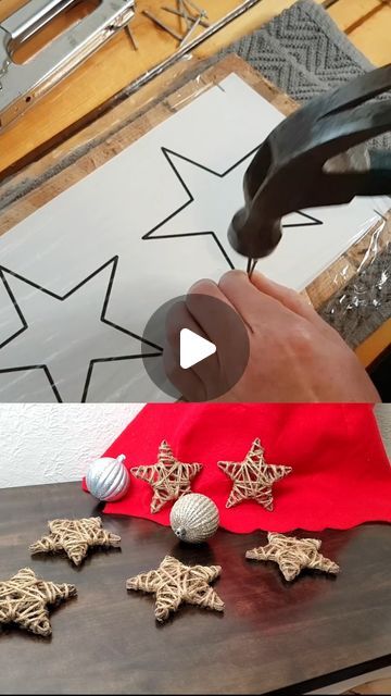 Diy Christmas Star, Star Video, Twine Crafts, Christmas Stars, Unique Christmas Decorations, Stars Craft, Diy Christmas Decorations Easy, Holiday Crafts Christmas, Easy Christmas Diy