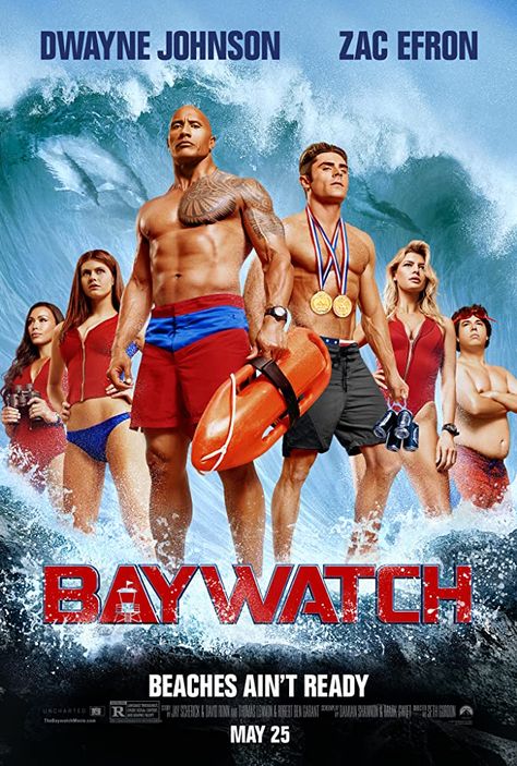 Baywatch (2017) Zac Efron Baywatch, Baywatch Poster, Baywatch 2017, Baywatch Movie, Comedy Duos, Dc Movies, Zac Efron, Alexandra Daddario, Baywatch