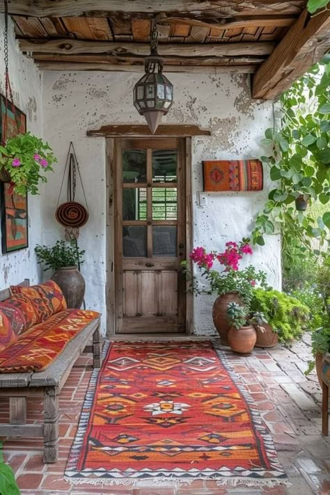 Mexican Farmhouse, Southwestern Interior, Wes Anderson Movie, Native American Home, Spanish Home Decor, House Mediterranean, Hacienda Style Homes, Beautiful Front Doors, Native American Decor