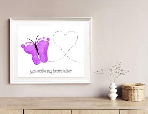 From Tiny Feet to Forever Memories: Baby Footprint Projects Newborn Footprint Art, Beautiful Butterfly Images, Butterfly Footprints, Newborn Footprints, Spring Toddler Crafts, Spring Crafts Preschool, Baby Footprint Art, Newborn Art