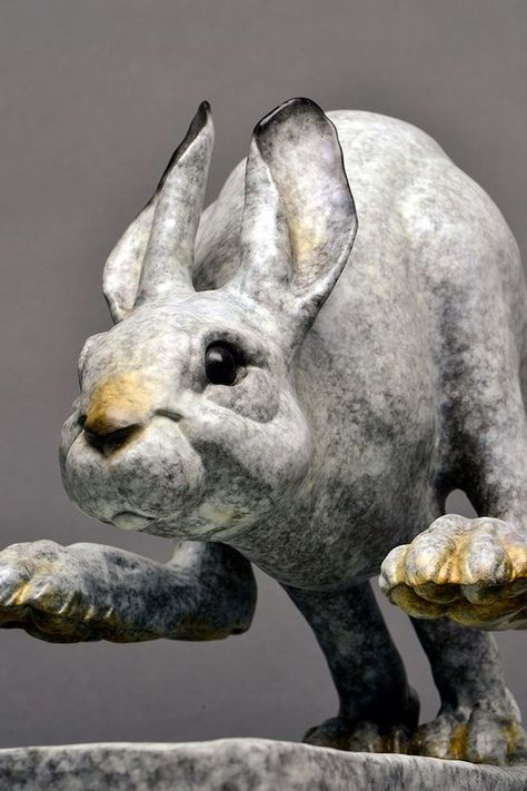 Robert Crumb Art, Sculpture Animal, Rabbit Sculpture, Animal Reference, Ceramic Art Sculpture, Concrete Sculpture, Jack Rabbit, Rabbit Art, Clay Figurine