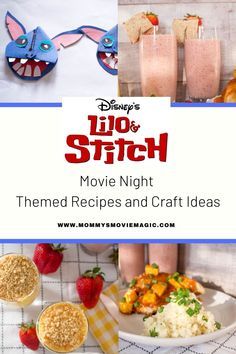 Lilo And Stitch Food, Lilo And Stitch Movie Night, Stitch Party Food, Instant Pot Hawaiian Chicken, Disney Movie Themed Dinner, Themed Movie Night, Lilo And Stitch Party, Sand Pudding, Family Movie Night Snacks