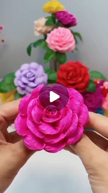 Rose Flower With Paper, How To Make Paper Roses, Easter Florals Diy, Alan Autry, Rose Flower Making, Paper Roses Diy, Crepe Paper Crafts, Crepe Paper Flowers Diy, Flower Crafts Kids