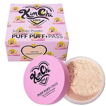 KimChi Chic Beauty Puff Puff Pass Set & Bake Setting Powder, Soft Finishing Powder - Translucent Natural Face Makeup, Puff Puff Pass, Loose Powder Makeup, Powder Translucent, Makeup Setting Powder, Loose Setting Powder, Rice Powder, Puff Puff, Translucent Powder