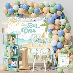 YJDFWAUT The Big One First Birthday Decorations, Surf 1st Birthday Party Decorations Supplies, Boy 1st-Wave First Birthday Décor, Retro Sand Summer Beach Surfs Up Pool Fishing Baby Boy 1st Birthday Surf 1st Birthday, The Big One First Birthday, Big One First Birthday, Surf Birthday, Fishing Baby, Boys First Birthday Party Ideas, 1st Birthday Party Decorations, Baby Boy First Birthday, 1st Birthday Themes