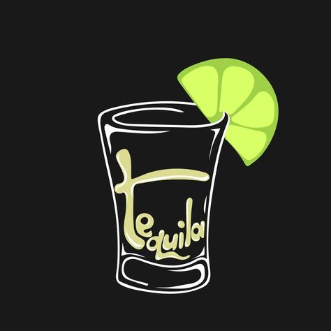 Tequila Drawing Art, Tequila Drawing, Shot Glass Drawing, Tequila Tattoo, Tequila Aesthetic, Tequila Logo, Kaos Vintage, Tequila Graphic, Chalkboard Restaurant