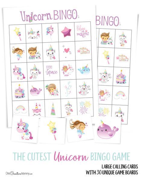 Stain Staircase, Luck Potion, Spy Birthday Parties, Unicorn Games, Java Gel, Bingo For Kids, Bottle Girls, Unicorn Themed Birthday Party, Unicorn Printables