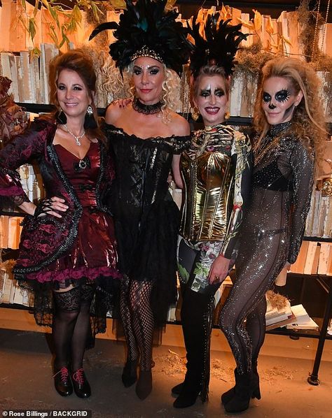 Quartet: The 54-year-old reality star posed up with (from left) Jill Zarin, Dorinda Medley... Luann De Lesseps, Voodoo Queen, Dorinda Medley, Real Housewives Of New York, Jill Zarin, Housewives Of New York, Real Housewives, Star Studs, Halloween Party