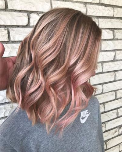 Rose Gold Hair Color Ideas, Gold Hair Color Ideas, Rose Gold Hair Blonde, Bob Pendek, Rose Gold Hair Color, Gold Hair Color, Gold Hair Colors, Hair Color Rose Gold, Hair Color Unique