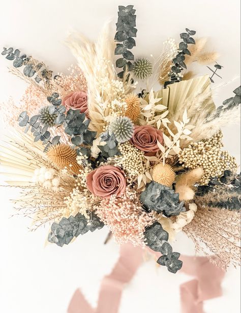 Blue Pampas, Dried Flower Bouquet Wedding, Pampas Bouquet, Small Bridesmaid Bouquets, Grass Bouquet, Pampas Grass Bouquet, Dried Flower Wreaths, Blue Bouquet, Dried Floral