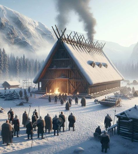 Viking Aesthetic, Viking House, Viking Village, Fantasy Village, Planet Coaster, Norse Vikings, Viking Art, Medieval Fantasy, Fantasy Landscape