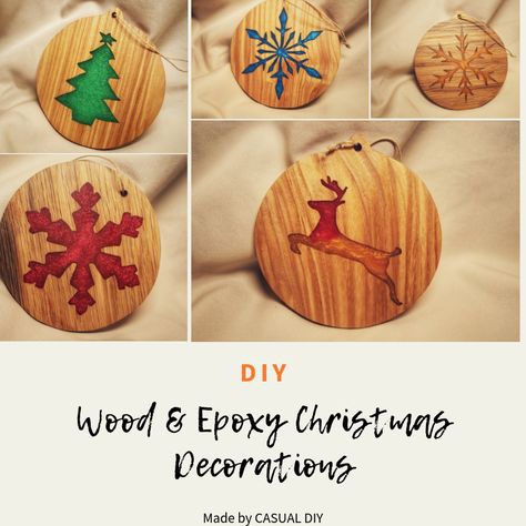 In this video I will show you how you can make your own wooden Christmas decorations with epoxy resin inlay. All the stencils will be available on my website for free! Go and download your copy - https://www.casualdiy.com Epoxy Christmas, Epoxy Resin Diy, Wood Epoxy, Wooden Christmas Decorations, Free Stencils, Resin Furniture, Christmas Projects Diy, Christmas Wood Crafts, Epoxy Resin Crafts