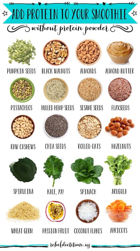 Healthy protein sources without the protein powder Smoothies Vegan, Resep Smoothie, Protein Smoothies, Protein Shake Recipes, Vegan Smoothies, Smoothie Shakes, Shake Recipes, Protein Smoothie, Plant Based Protein