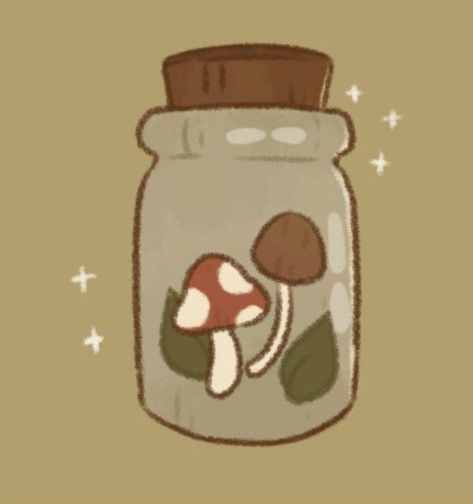 Cottage Core Anime Pfp, Mushroom Widget Icon, Cottagecore Cute Drawing, Cute Cottagecore Doodles, Cottagecore Widgets Drawing, Cottage Core Widgets Cartoon, Mushroom Icons For Apps, Mushroom Anime Icon, Cute Cottagecore Drawings