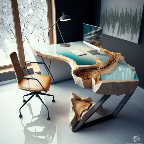 ArtStation - Futuristic office tables, Midnite chronicles Epoxy Resin Office Table, Resin Office Table, Futuristic Table, Futuristic Office, Resin Desk, Epoxy Furniture, Modern Wood Furniture, Office Tables, Handmade Wall Clocks