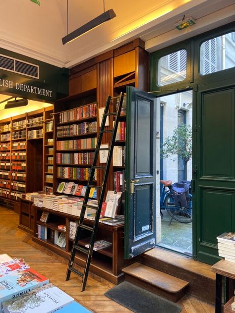 Paris Bookstore Aesthetic, Paris Library Aesthetic, Windenburg Aesthetic, Vintage Book Store Aesthetic, Library Aesthetic Home, Cozy Bookstore Aesthetic, Minimal Tone, Paris Bookstore, Bookshop Aesthetic