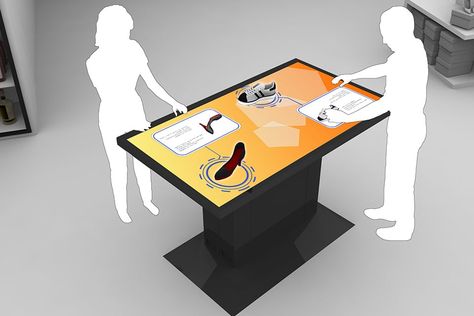 Touchscreen Tables with Object Recognition Touchscreen Table, Technology Acceptance Model, Customer Experience Center, Interactive Retail, Singapore Design, Interactive Kiosk, Interactive Touch Screen, Interactive Table, Digital Retail