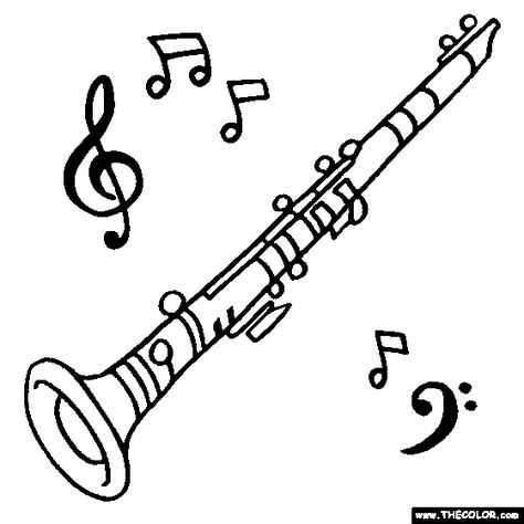 100% Free Musical Instruments Coloring Pages. Color in this picture of a Clarinet and others with our library of online coloring pages. Save them, send them; they're great for all ages. Music Notes Drawing, Musical Instruments Drawing, Drawing Instruments, Pages To Color, Woodwind Instruments, Music Drawings, Music Coloring, Online Coloring Pages, Music Artwork