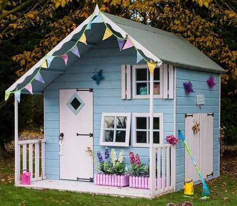 Childrens Playhouses Kids Wooden Playhouse, Playhouse Kits, Garden Playhouse, Playhouse Plans, Shiplap Cladding, Build A Playhouse, Wendy House, Wooden Playhouse, Wooden Sheds