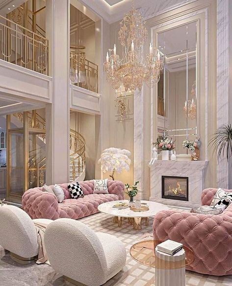 Luxury Living Room Decor, Luxury House Interior Design, Dream Apartment Decor, Home Decor Ideas Living Room, Living Room Design Inspiration, Mansion Interior, Dream House Rooms, Luxury Rooms, Elegant Living Room