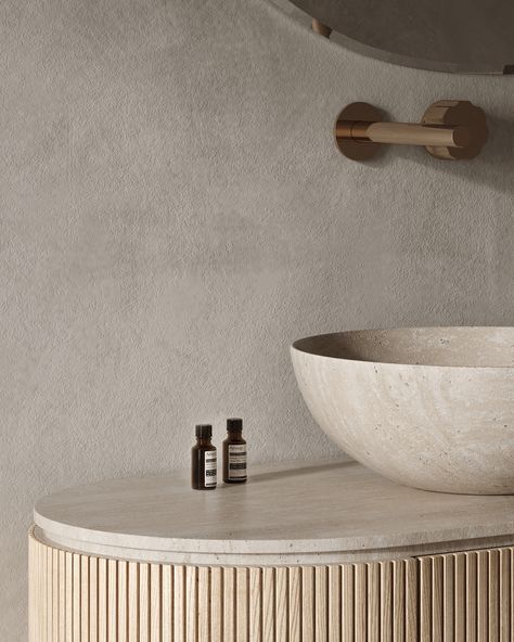 Beige bathroom on Behance Bathtub Design, Beige Bathroom, Bad Inspiration, Bathroom Design Inspiration, Toilet Design, Bathroom Inspiration Decor, Minimalist Bathroom, Architecture Visualization, House Bathroom