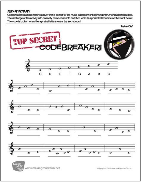 Free “Secret Agent” Music Note Name Worksheets – Bluebird Music Lessons Note Naming Worksheets, Bass Clef Notes Worksheet, Free Music Theory Worksheets, Music Flashcards, Piano Worksheets, Bass Clef Notes, Music Theory Games, Learn Music Theory, Music Theory Lessons